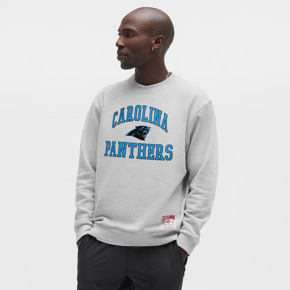 Men 2026 NFL Carolina Panthers grey round-neck sweatshirt style 01->carolina panthers->NFL Jersey